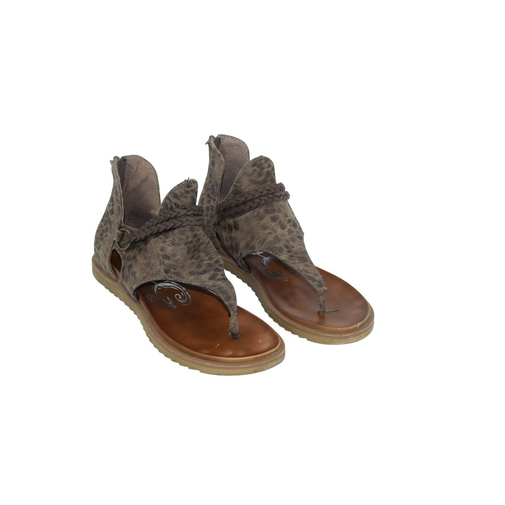 Source Unknown Brown Braided Leather Thong Sandals
